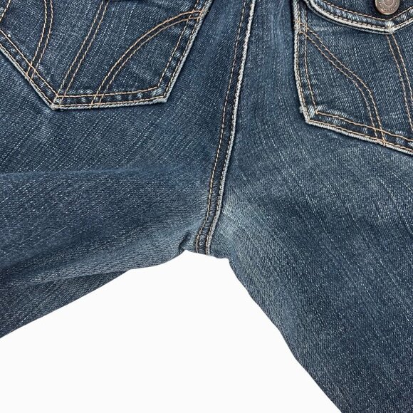 Y2K ANN TAYLOR LOFT LOW RISE FLARE BLUE DENIM JEANS - 4 - Picture 7 of 7